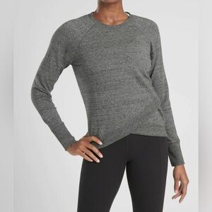 Athleta Serenity Criss Cross Sweatshirt Gray, Size XS